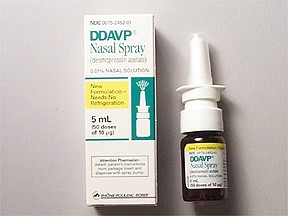 DESMOPRESSIN 01 MG ML SPRAY - NASAL DDAVP side effects medical uses and drug interactions