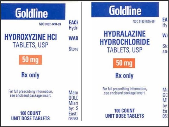 Hydroxyzine Vistaril vs hydralazine Apresoline